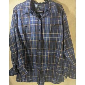 Avenue Blues Flannel Blue Fall Shirt Size XL 19